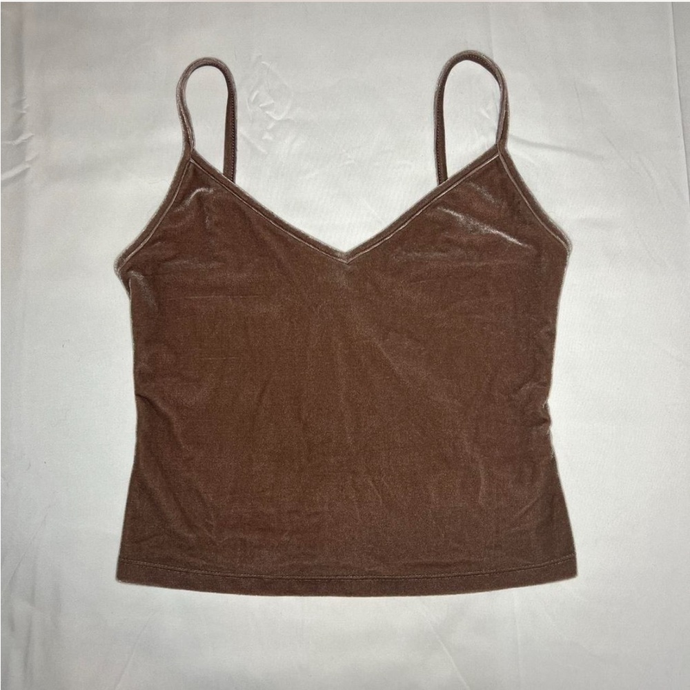 Forever 21 Dusty Pink Crushed Velvet V Neck Camisole